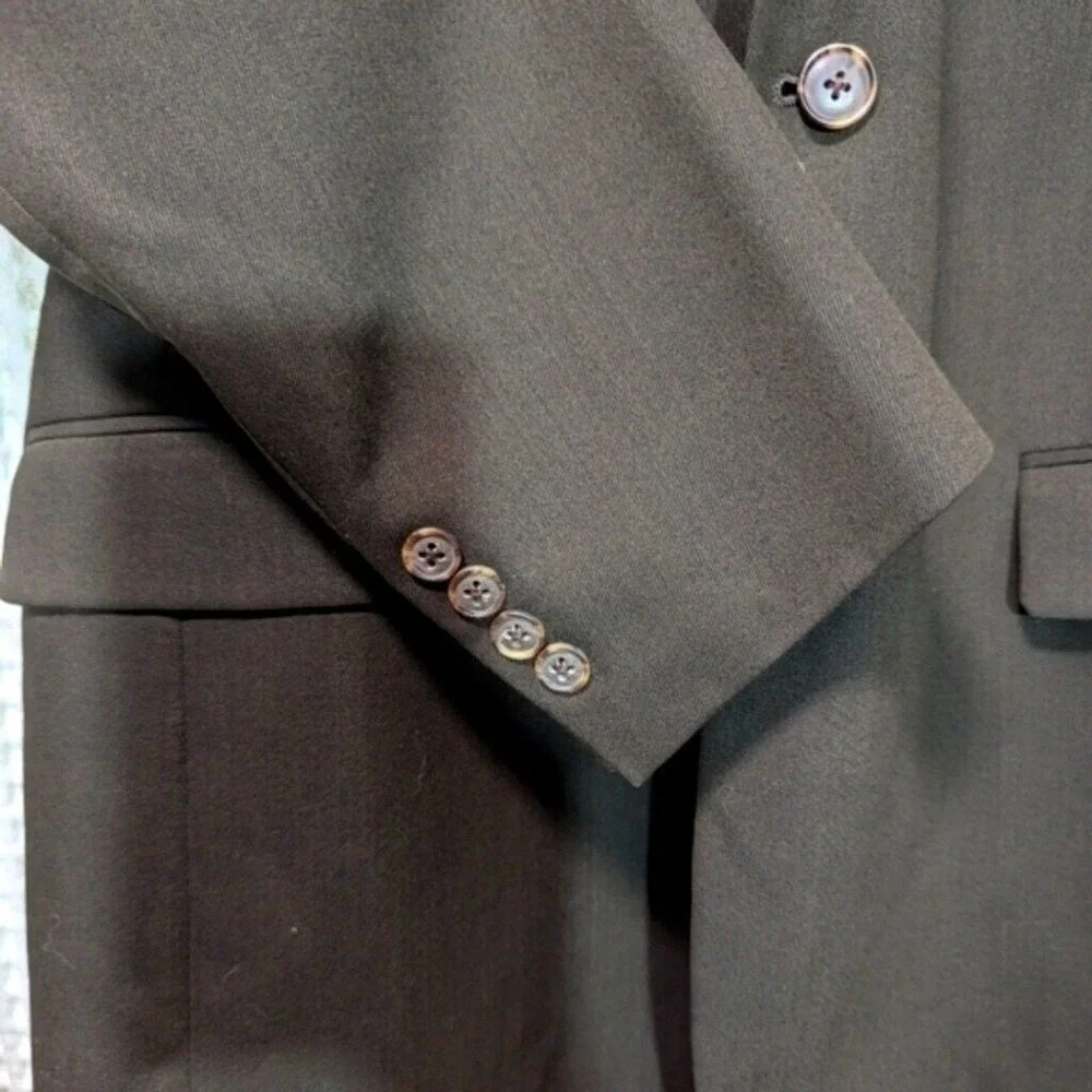 Burberrys of London Mens 43R Blazer Sport Coat Dark Brown‎ Wool Two Button